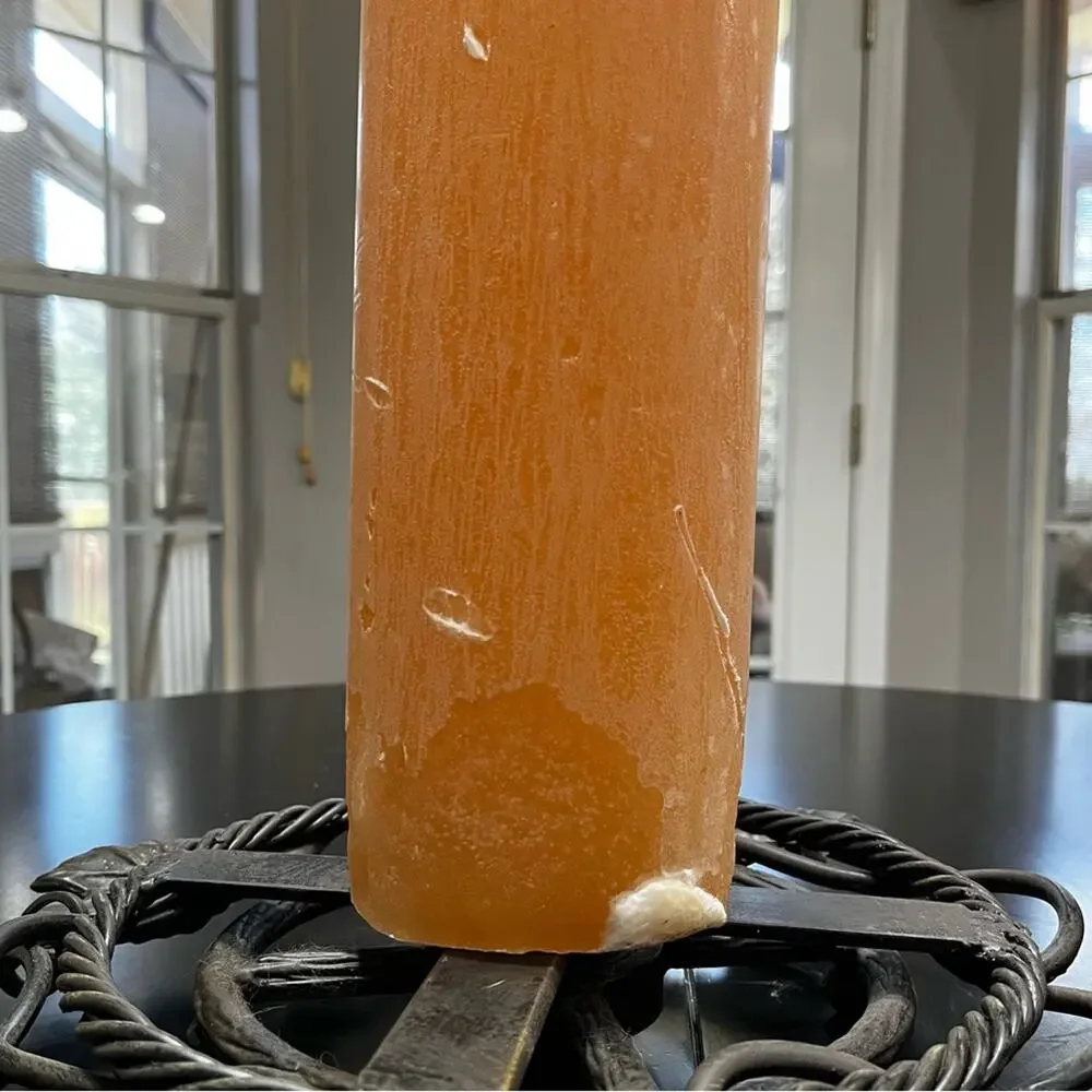 Pottery Barn Timber Pillar Cylindrical Centerpiece Long Burning Wax Candle 18”
